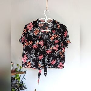 Floral Tie-up Shirt